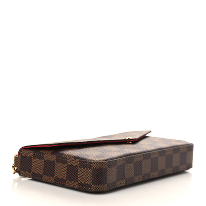 Louis Vuitton Damier Ebene Pochette Felicie Chain Wallet 4 of 6