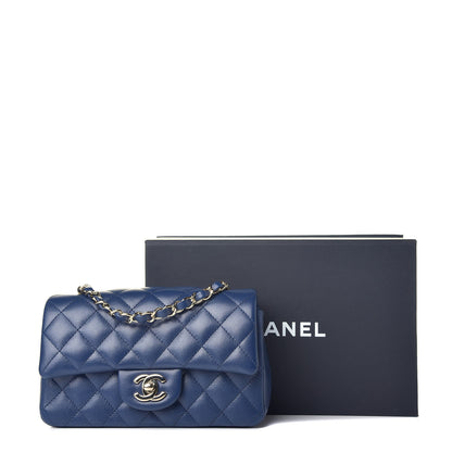 Chanel Caviar Quilted Mini Rectangular Flap Blue 10 of 10