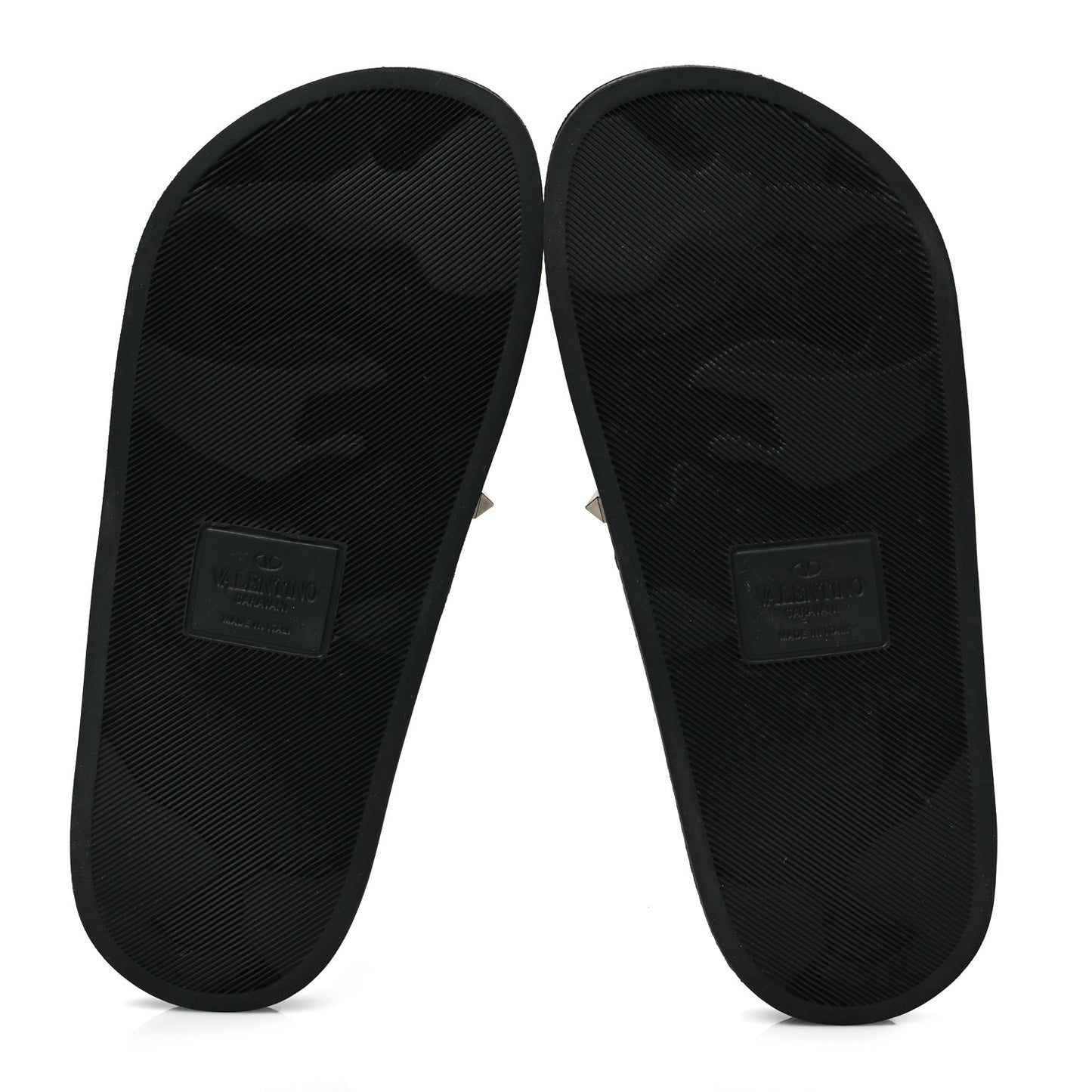 Rubber Rockstud Slide Sandals 37 Black