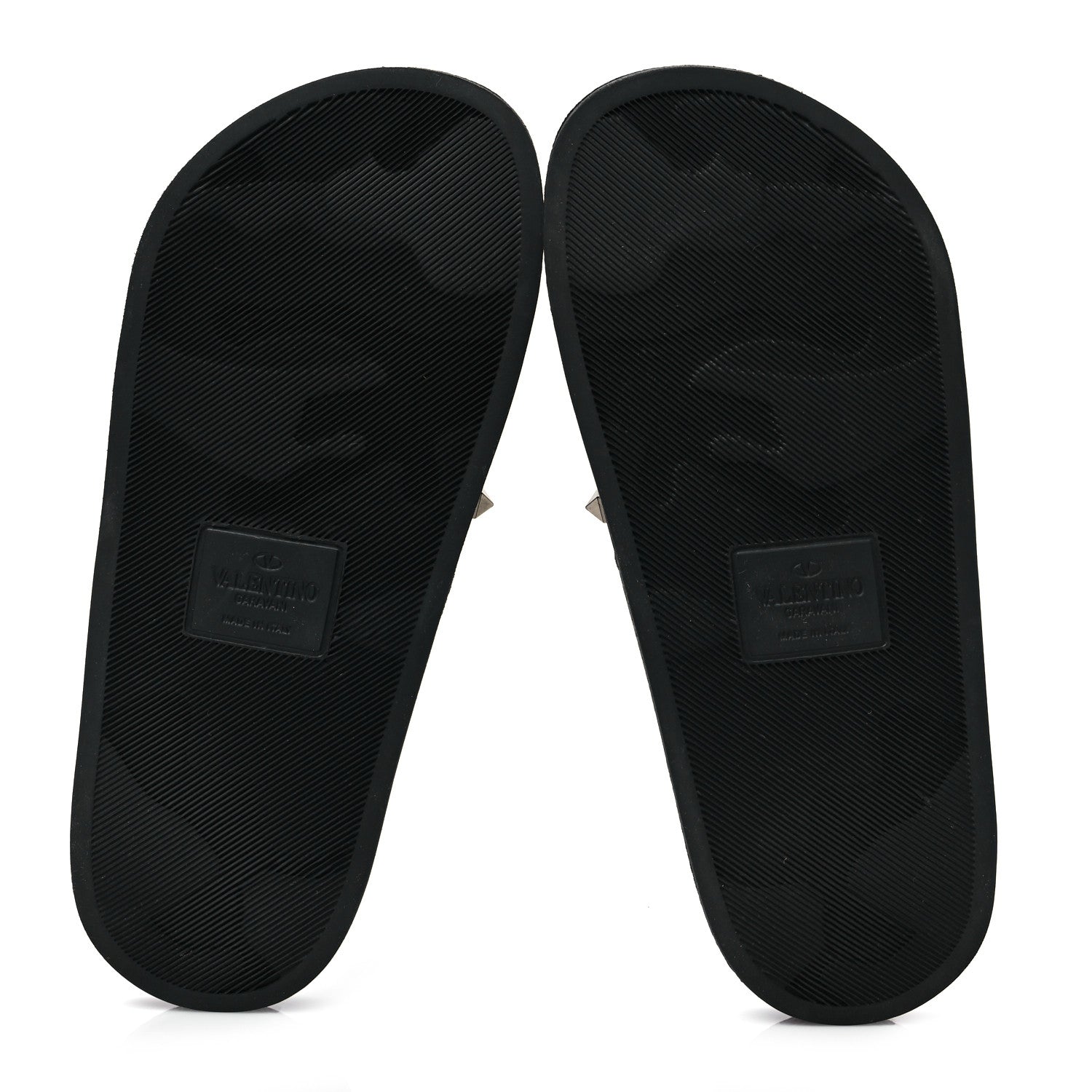 Valentino Garavani Rubber Rockstud Slide Sandals 37 Black 5 of 7