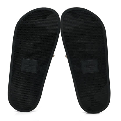 Valentino Garavani Rubber Rockstud Slide Sandals 37 Black 5 of 7
