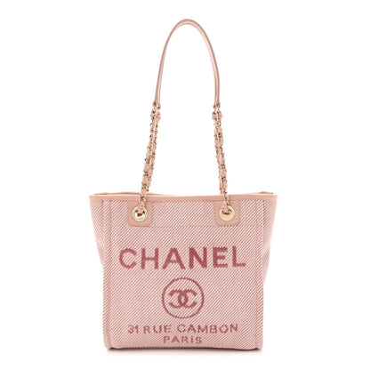 Chanel Mixed Fibers Calfskin Mini Deauville Tote Rose Pink 1 of 7