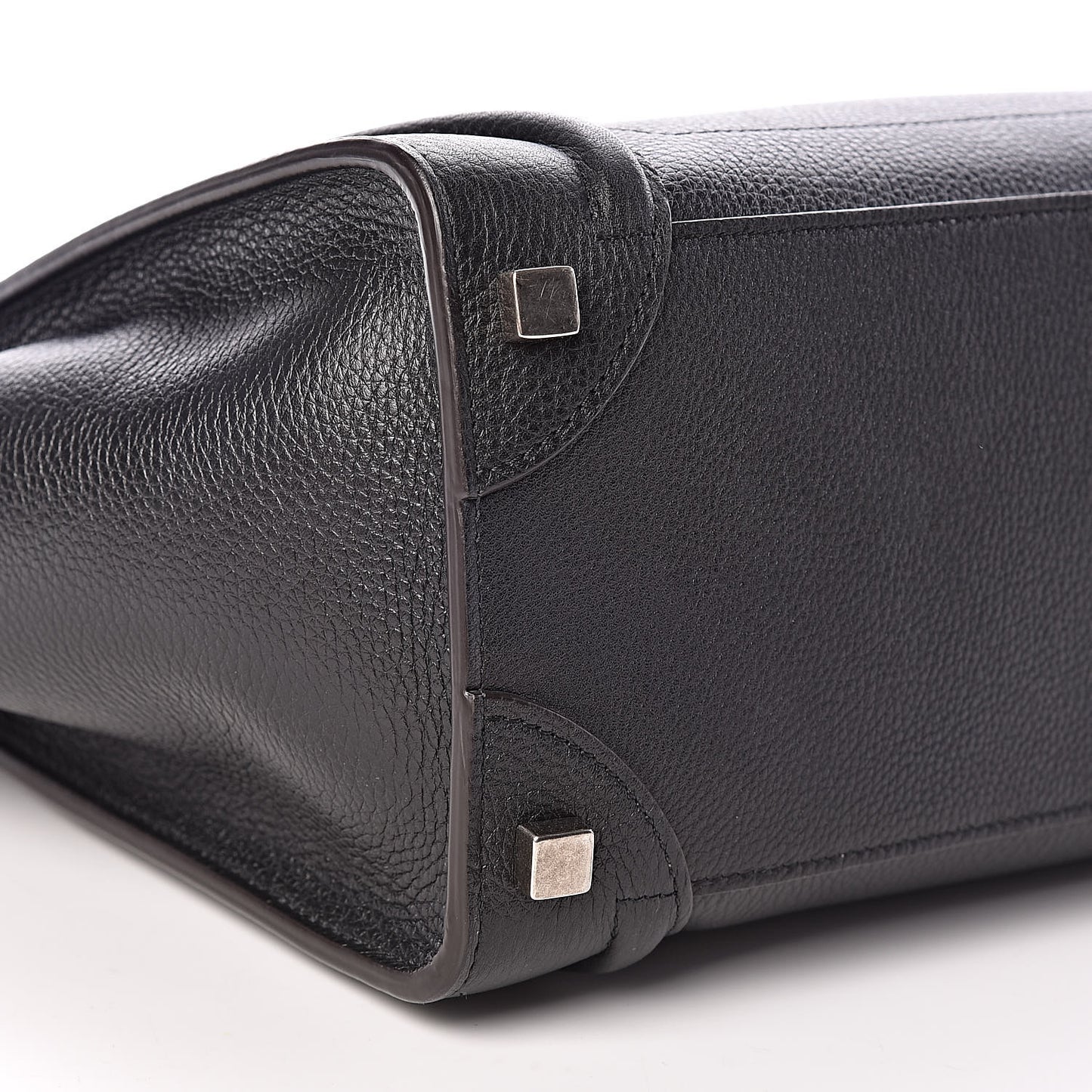 Drummed Calfskin Micro Luggage Black