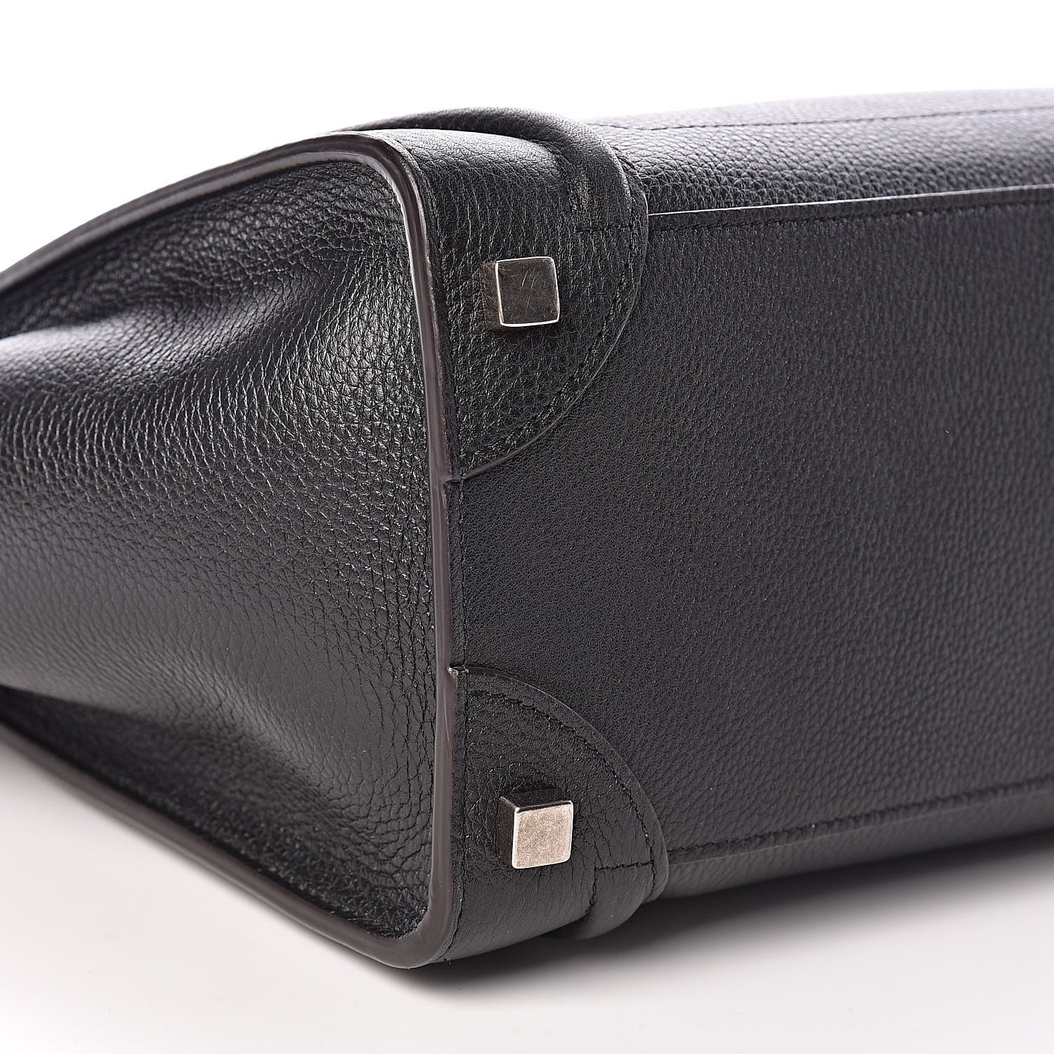 Celine Drummed Calfskin Micro Luggage Black 9 of 10