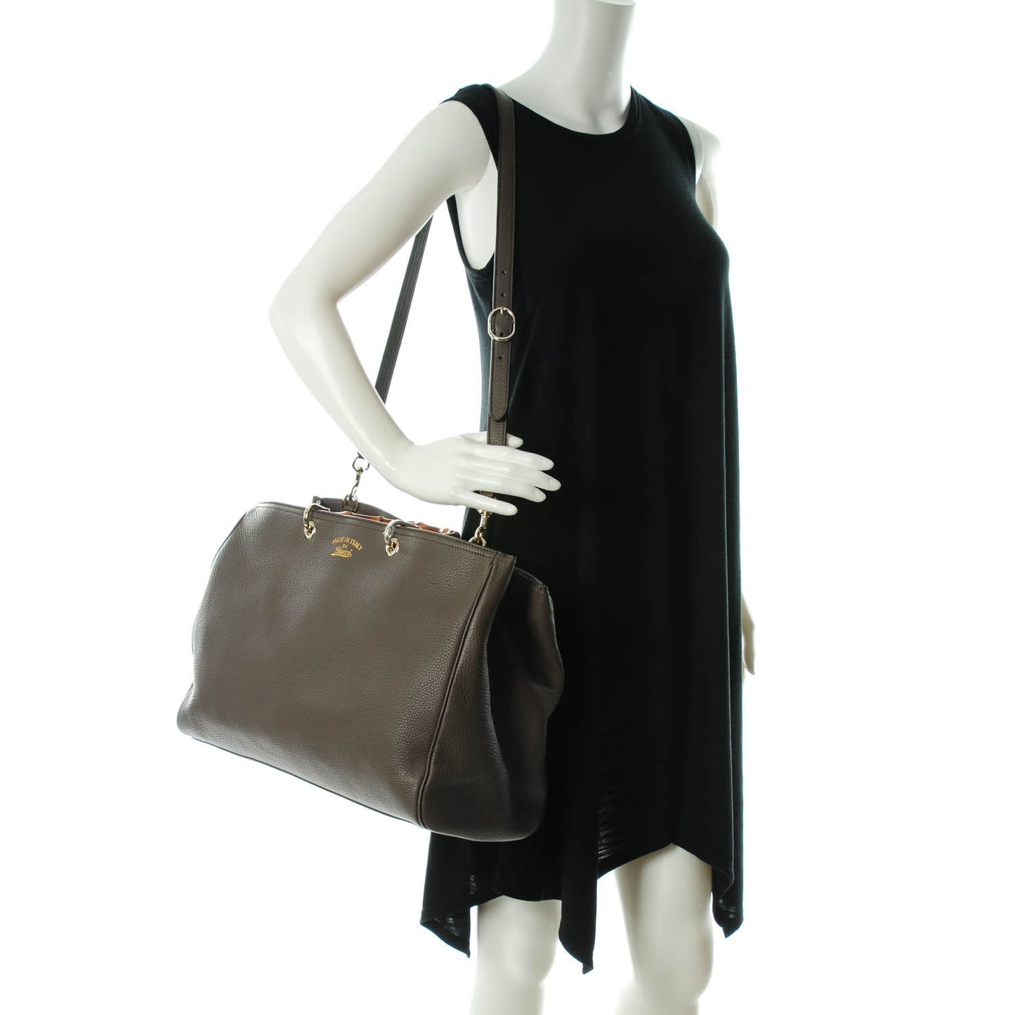 Calfskin Large Bamboo Shopper Tote Grey Field