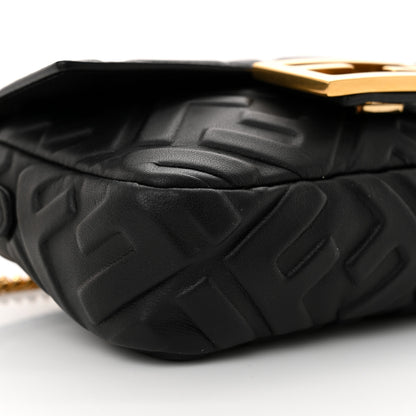Fendi Nappa FF 1974 Embossed Mini Baguette Black 8 of 10