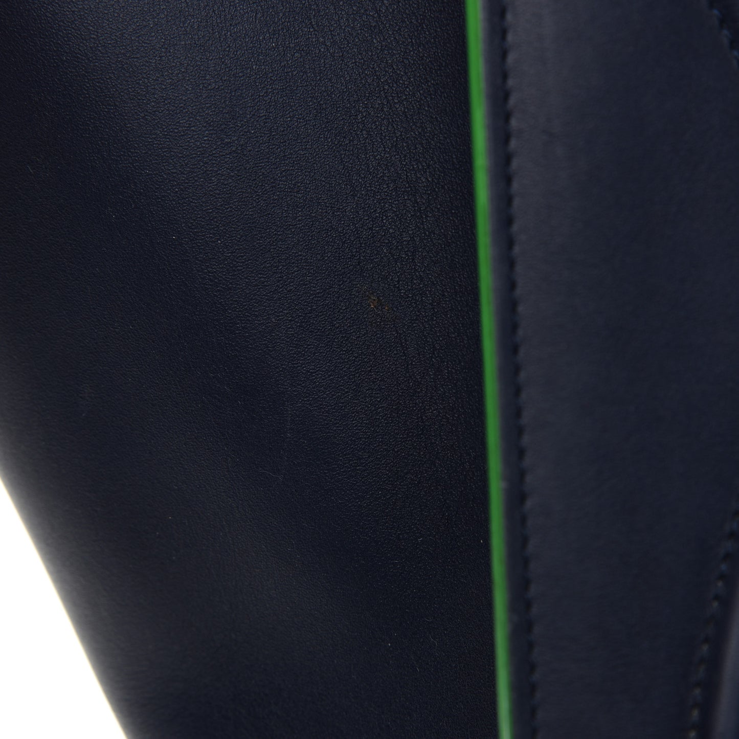 Supple Calfskin Medium Phantom Luggage Navy Blue Green Trim