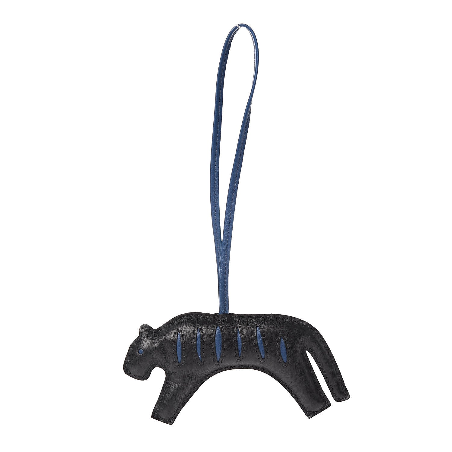 Hermes Milo Lambskin Rooroo Bag Charm Black Bleu de Malte 1 of 4