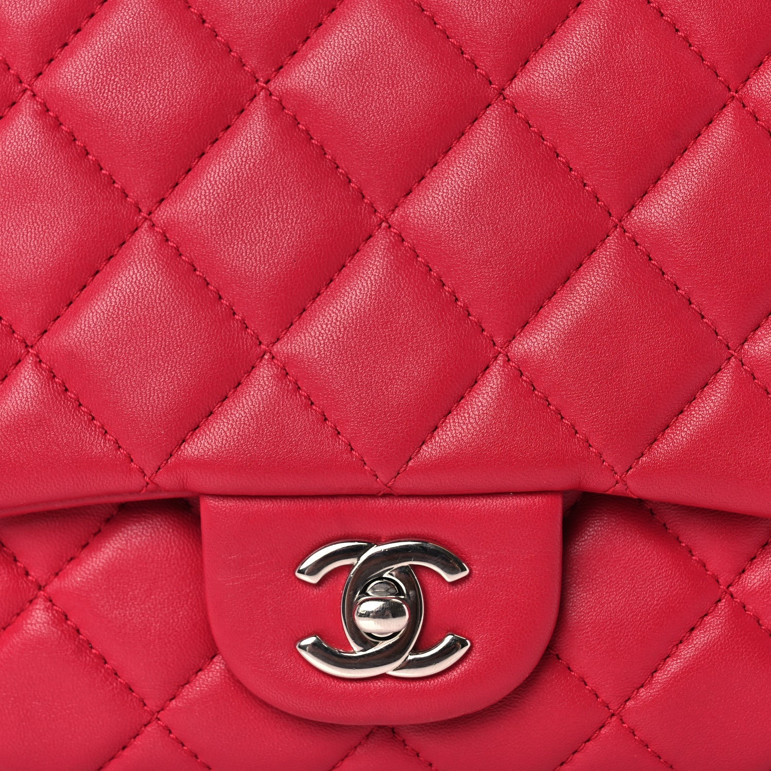 Chanel Lambskin Quilted Jumbo  3 Flap Dark Pink 7 of 9