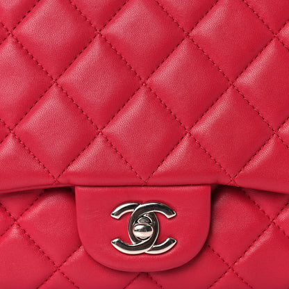 Chanel Lambskin Quilted Jumbo  3 Flap Dark Pink 7 of 9