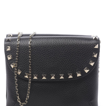 Valentino Garavani Pebbled Calfskin Rockstud Pouch On Chain Black 8 of 10