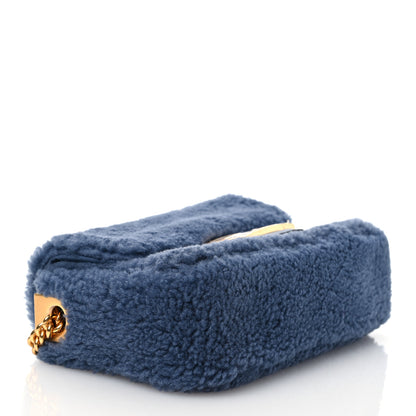 Fendi Shearling FF Midi Chain Baguette Mirto 4 of 10