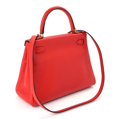 Hermes Evercolor Kelly Retourne 28  Rouge Tomate 2 of 9