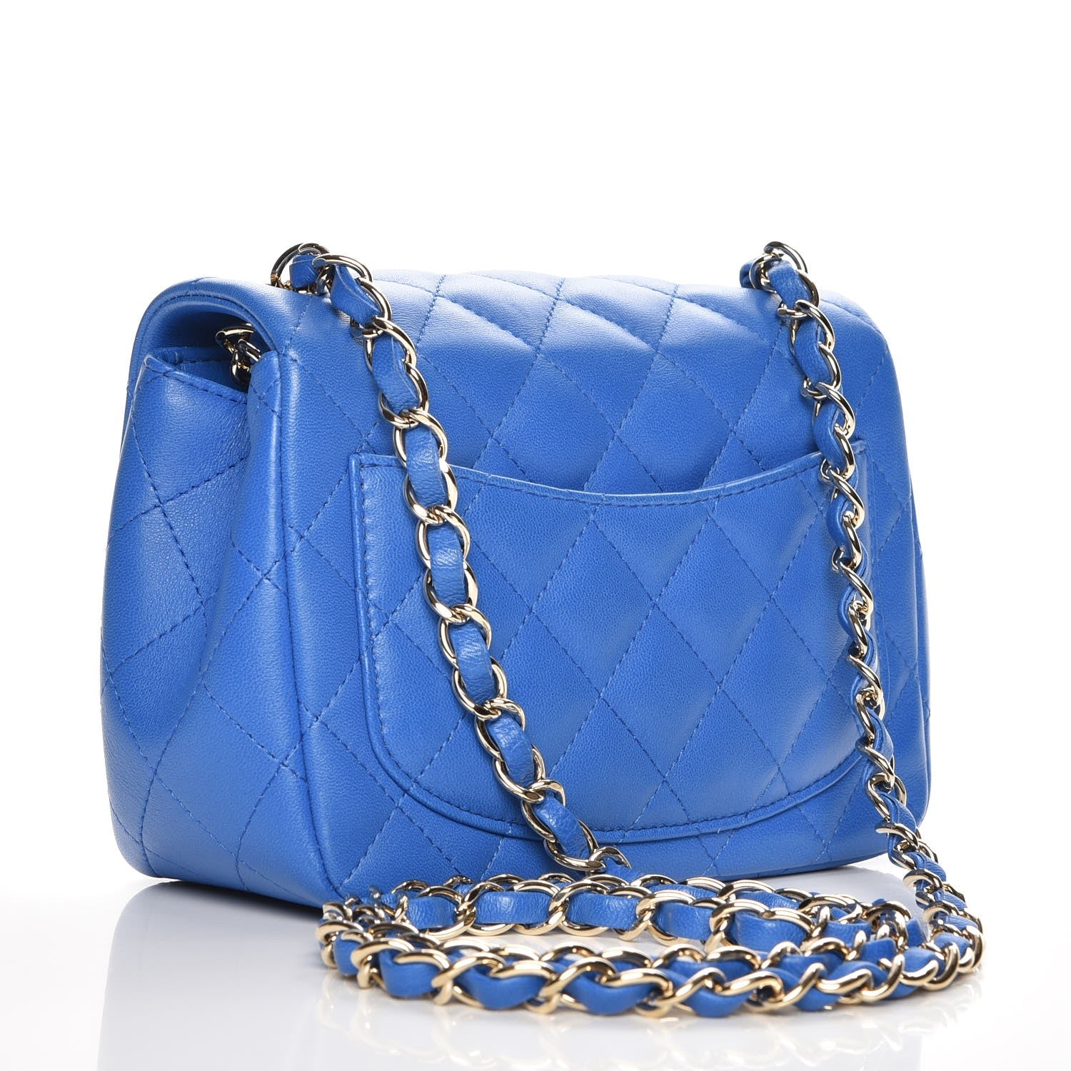 Chanel Lambskin Quilted Mini Square Flap Blue 3 of 7