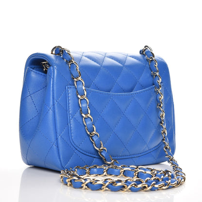 Chanel Lambskin Quilted Mini Square Flap Blue 3 of 7