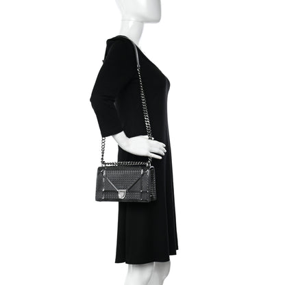 Christian Dior Metallic Patent Micro-Cannage Small Diorama Flap Bag Onyx Black 2 of 9