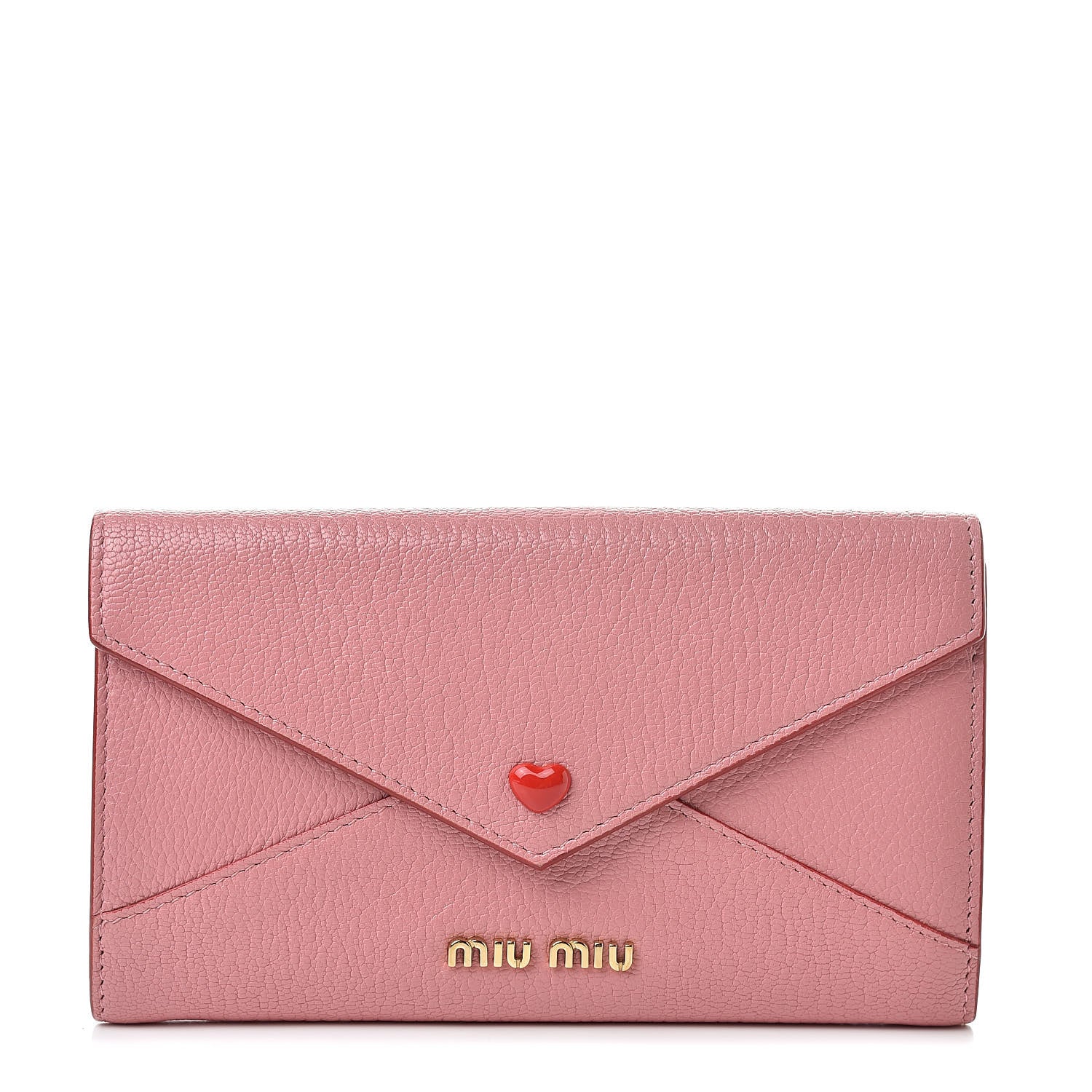 Miu Miu Goatskin Madras Love Envelope Wallet Rosa 1 of 8