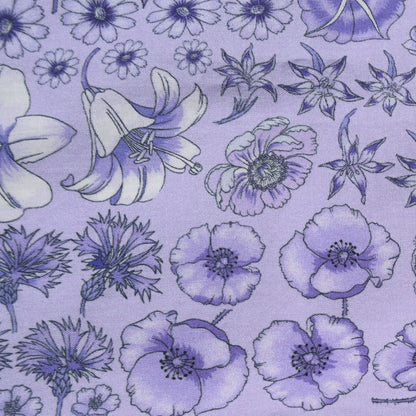 Gucci Cotton Floral Square Scarf Purple 3 of 3