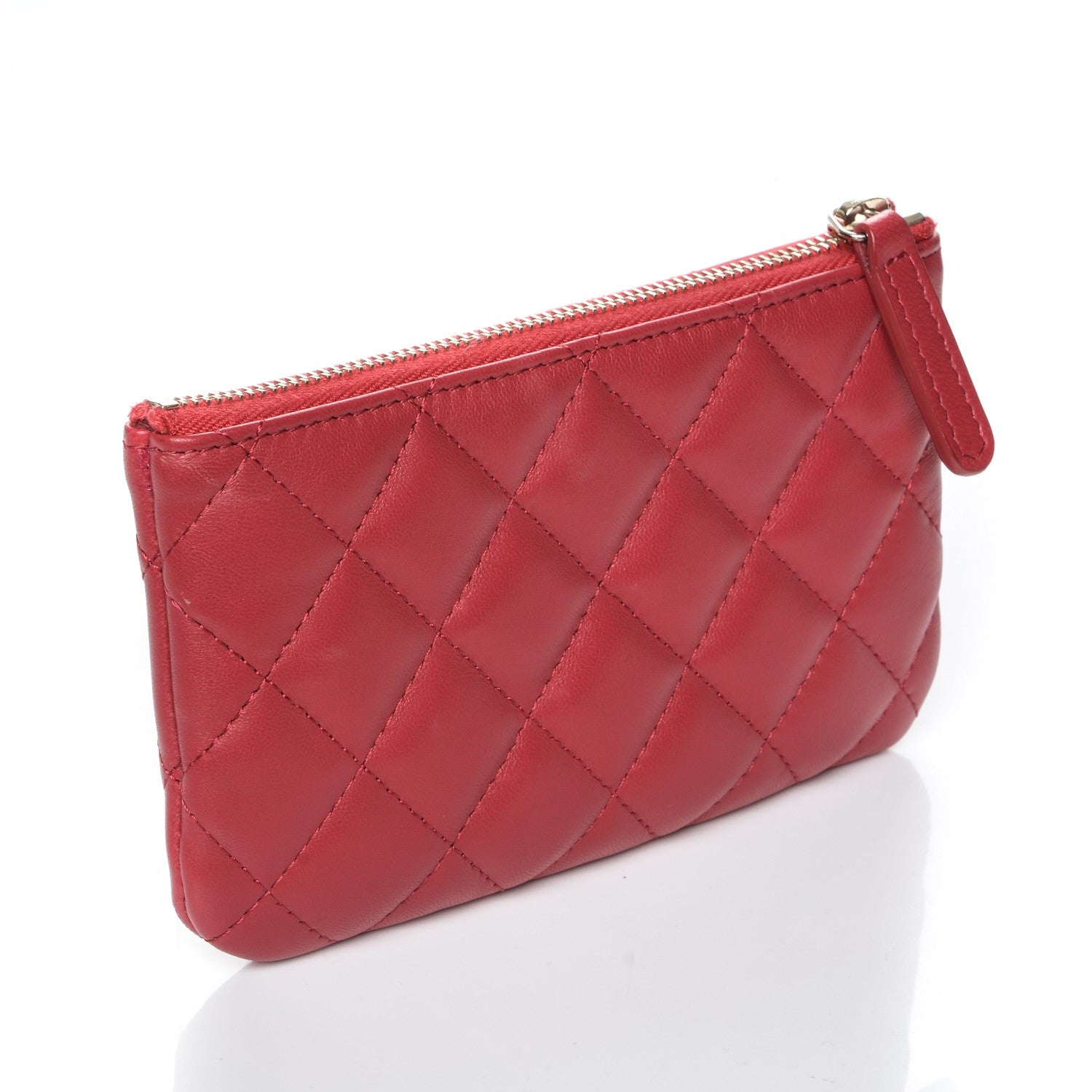 Chanel Lambskin Quilted Small Cosmetic Case Dark Pink 3 of 7