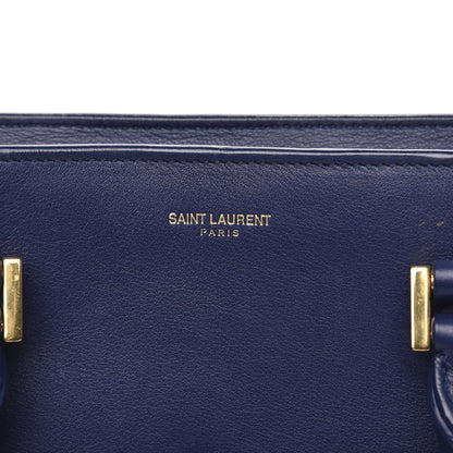 Saint Laurent Smooth Calfskin Small Monogram Cabas Navy 6 of 15