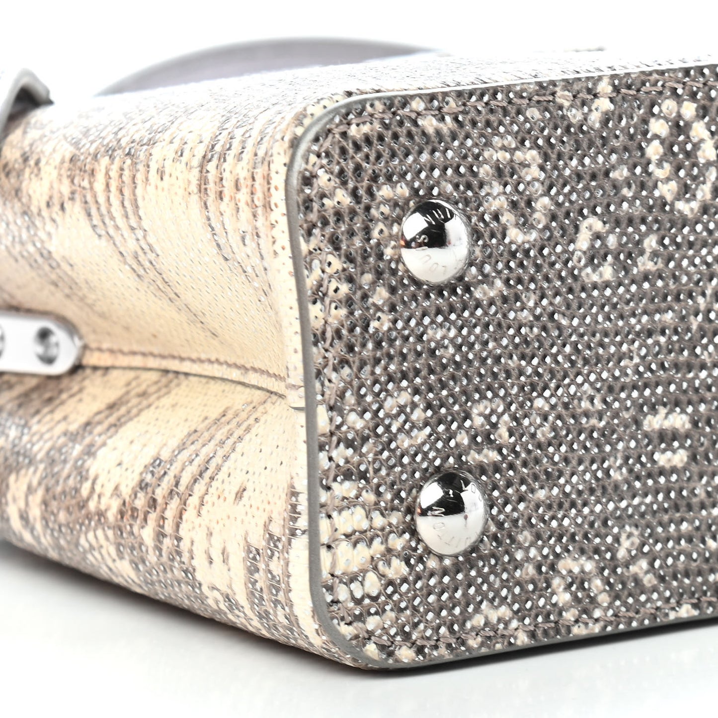 Lizard Mini Capucines Argento