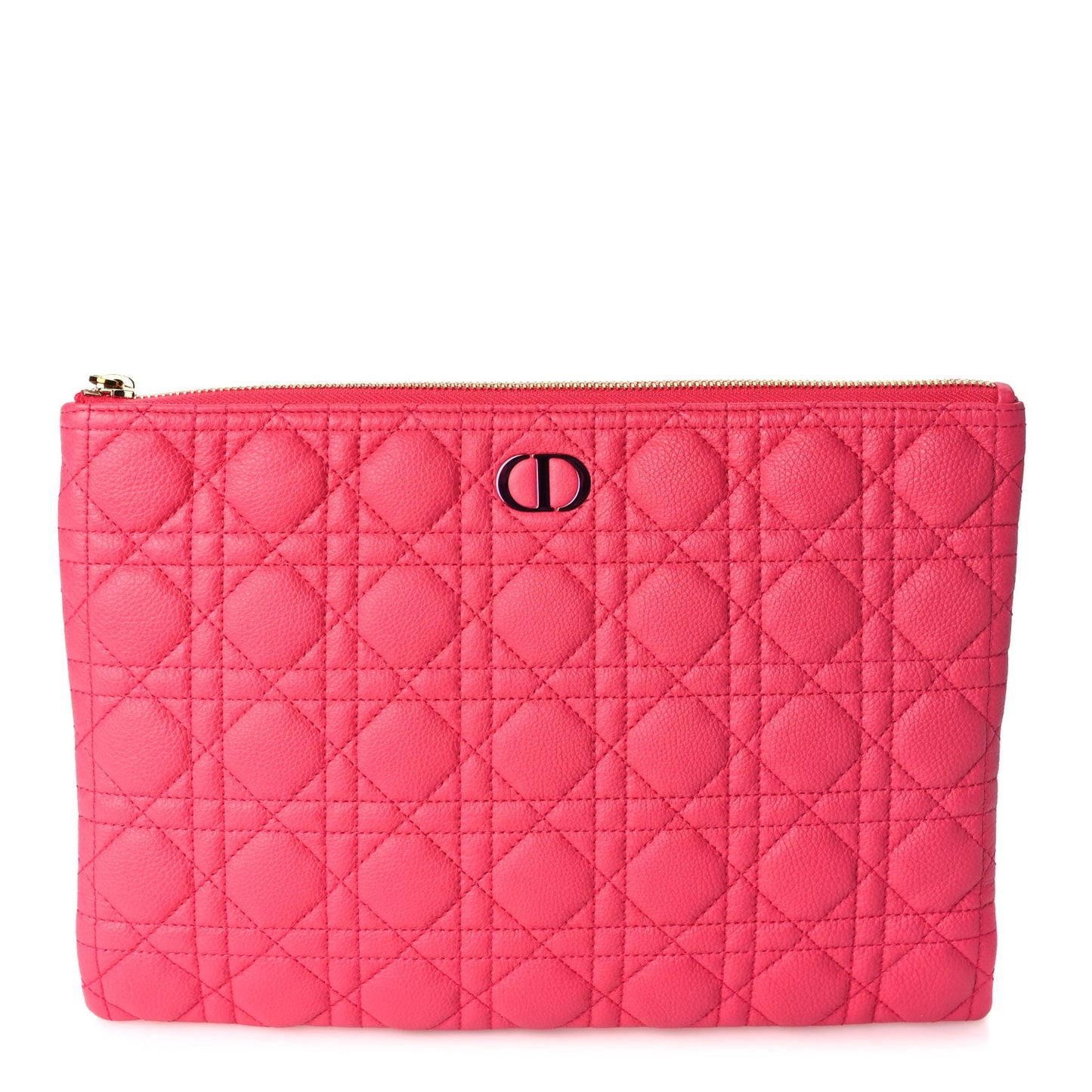 Supple Calfskin Cannage Large Caro Daily Pouch Pink