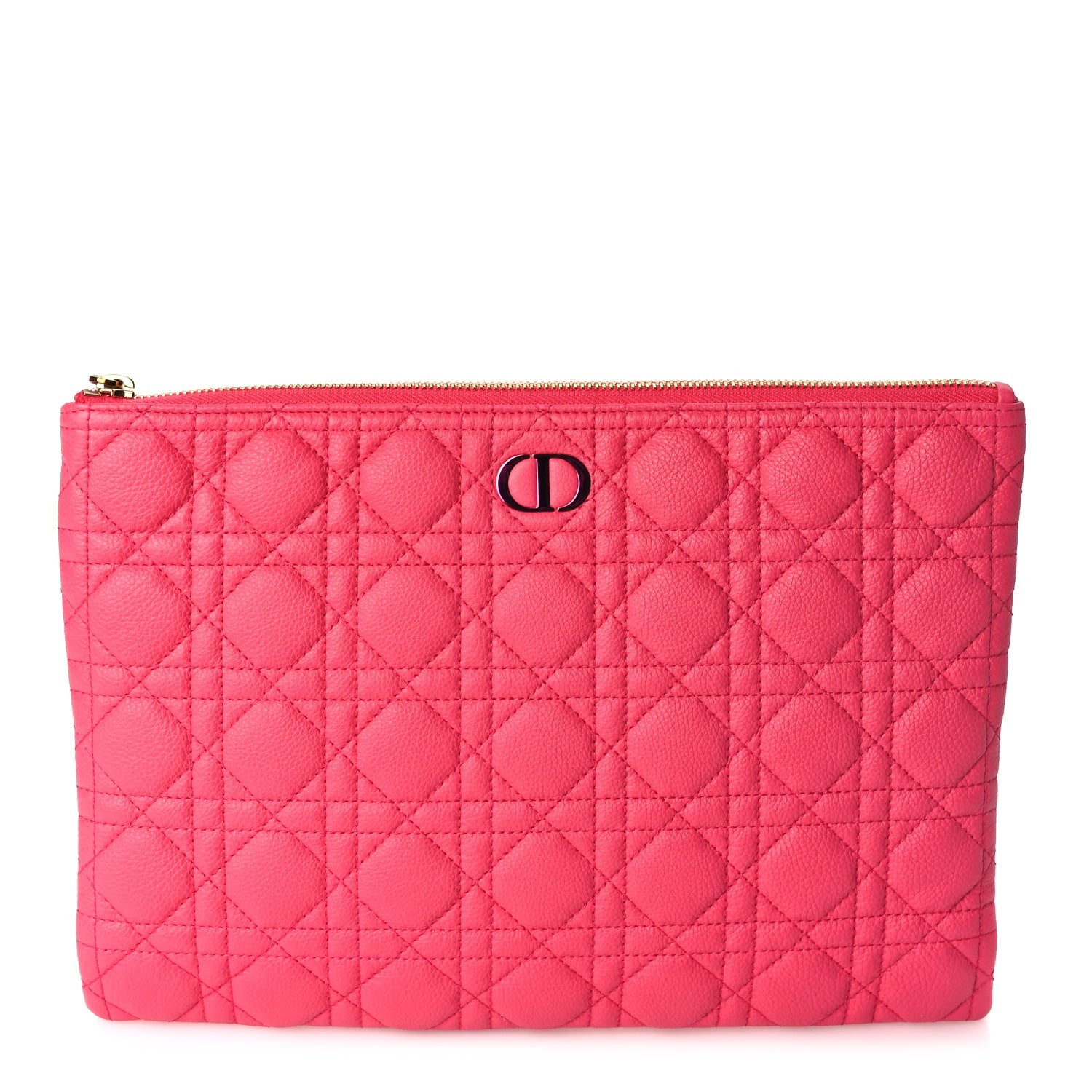 Christian Dior Supple Calfskin Cannage Large Caro Daily Pouch Pink 1 of 7