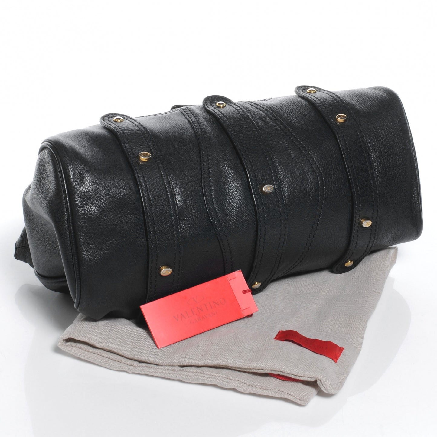 Leather Catch Satchel Black