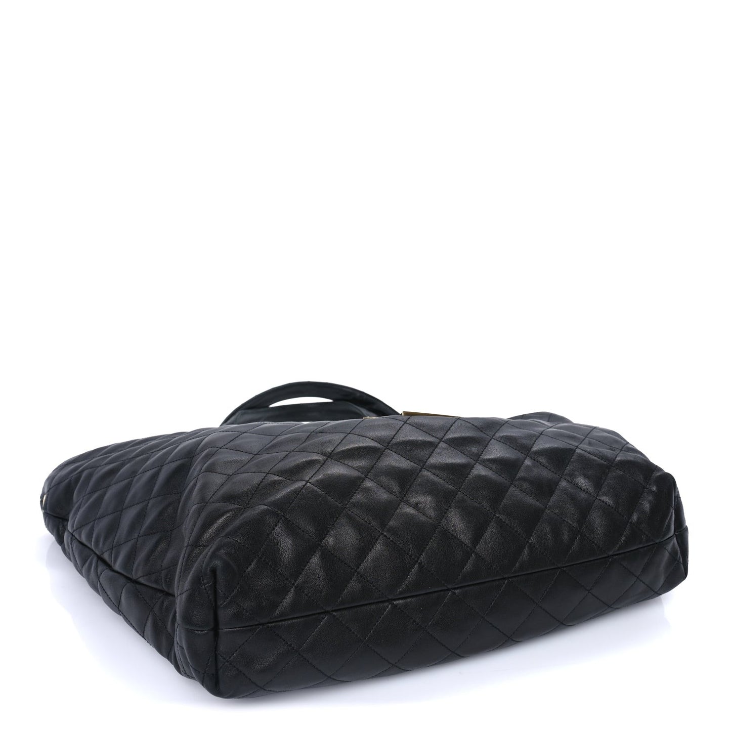 Lambskin Quilted Maxi Icare Shopping Tote Black