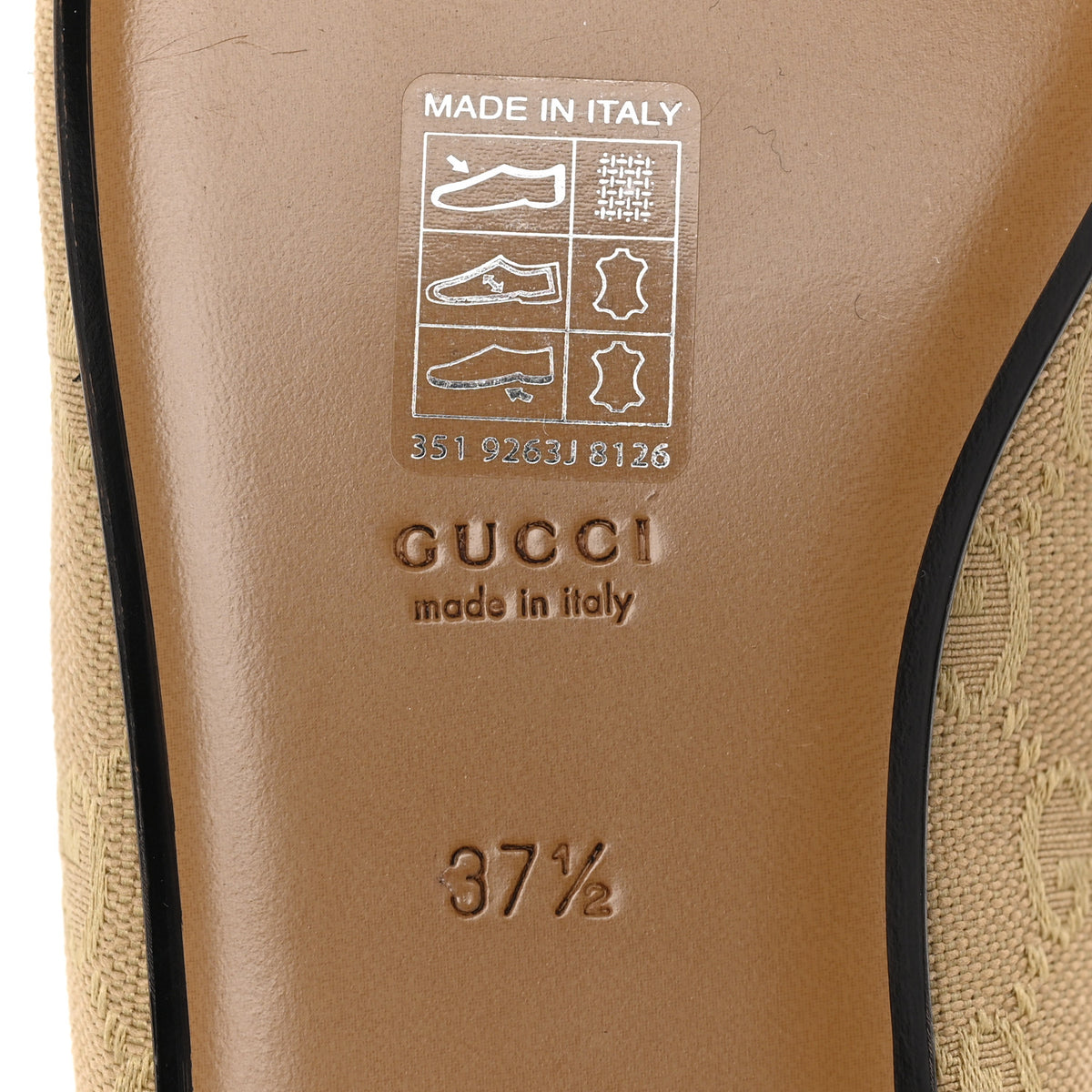 Gucci GG Monogram Canvas Womens Princetown Slippers 37.5 Egypt Salt 7 of 7