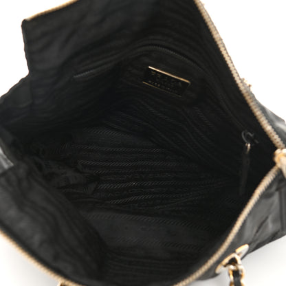 Prada Nylon Tessuto Impuntu Quilted Shoulder Bag Black 4 of 12