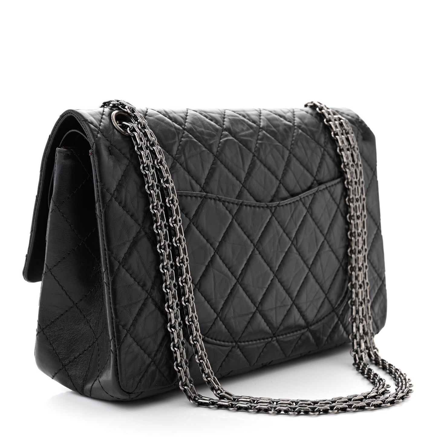 Aged Calfskin Quilted 2.55 Reissue 226 Flap Black