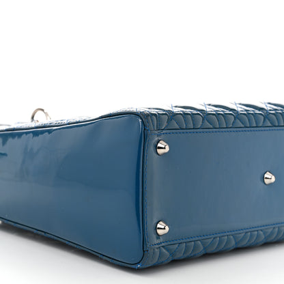 Christian Dior Patent Cannage Large Lady Dior Blue 9 of 14