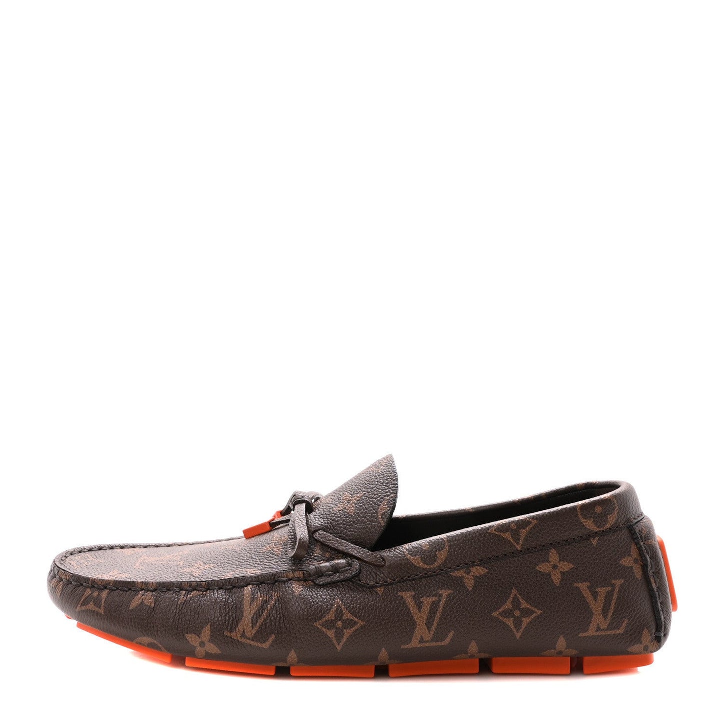 Monogram Macassar LV Driver Moccasin Loafers Orange