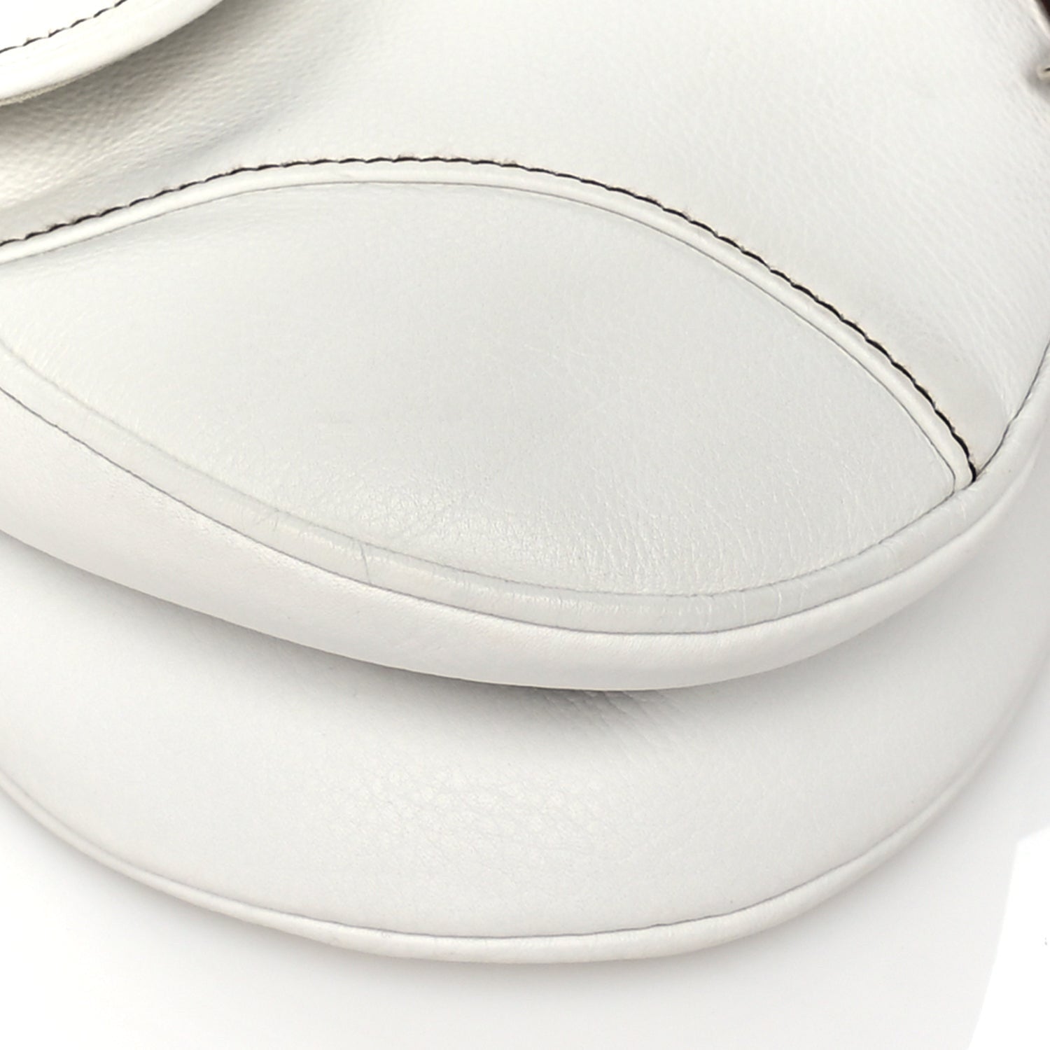 Christian Dior Calfskin Saddle Bag White 7 of 8