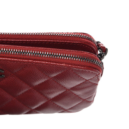 Chanel Caviar Quilted Small Clutch With Chain Red 11 of 12