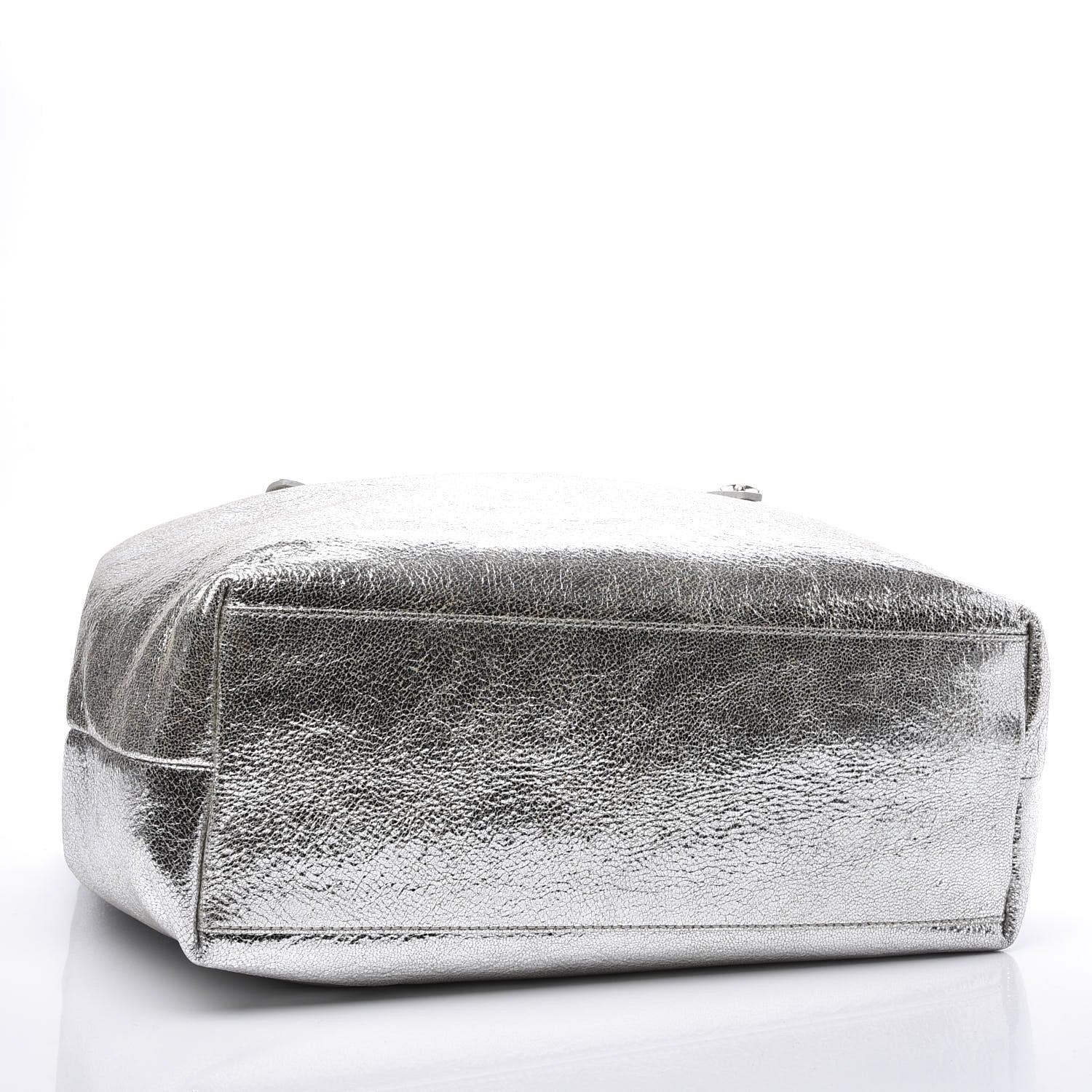 Chanel JIMMY CHOO Metallic Calfskin Sofia Shoulder Bag Silver 3 of 9