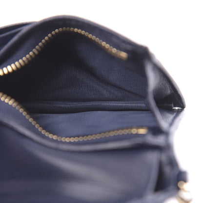 Christian Dior Lambskin Cannage Mini Lady Dior Wallet Navy 8 of 9