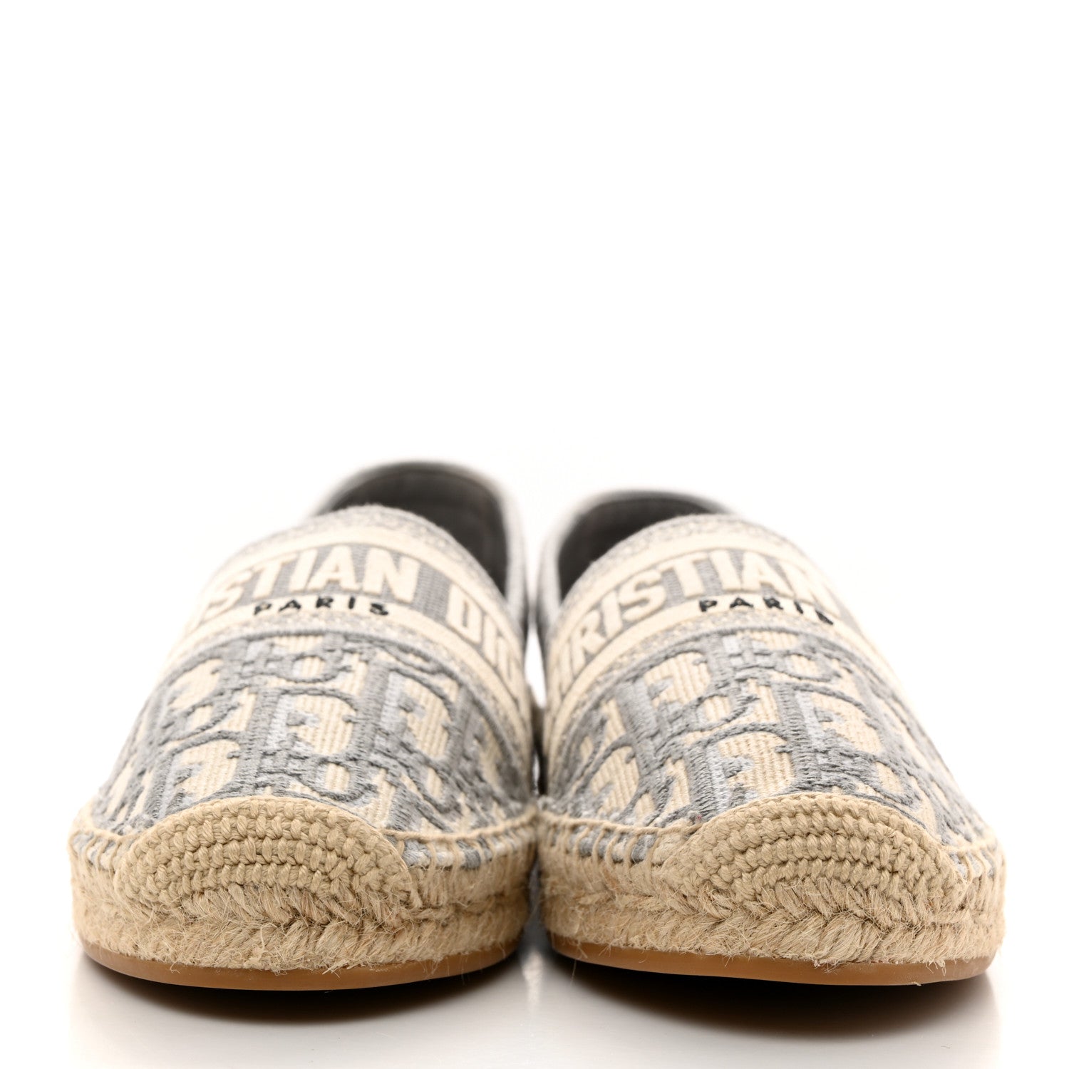 Christian Dior Oblique Embroidered Granville 15mm Espadrilles 37 Grey Stone 2 of 9