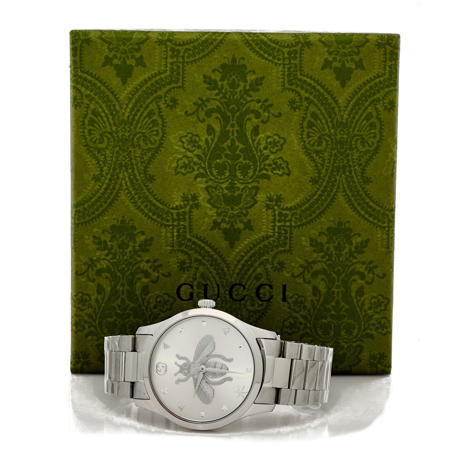 Gucci Stainless Steel 38mm G-Timeless Bee Quartz Watch 5 of 5