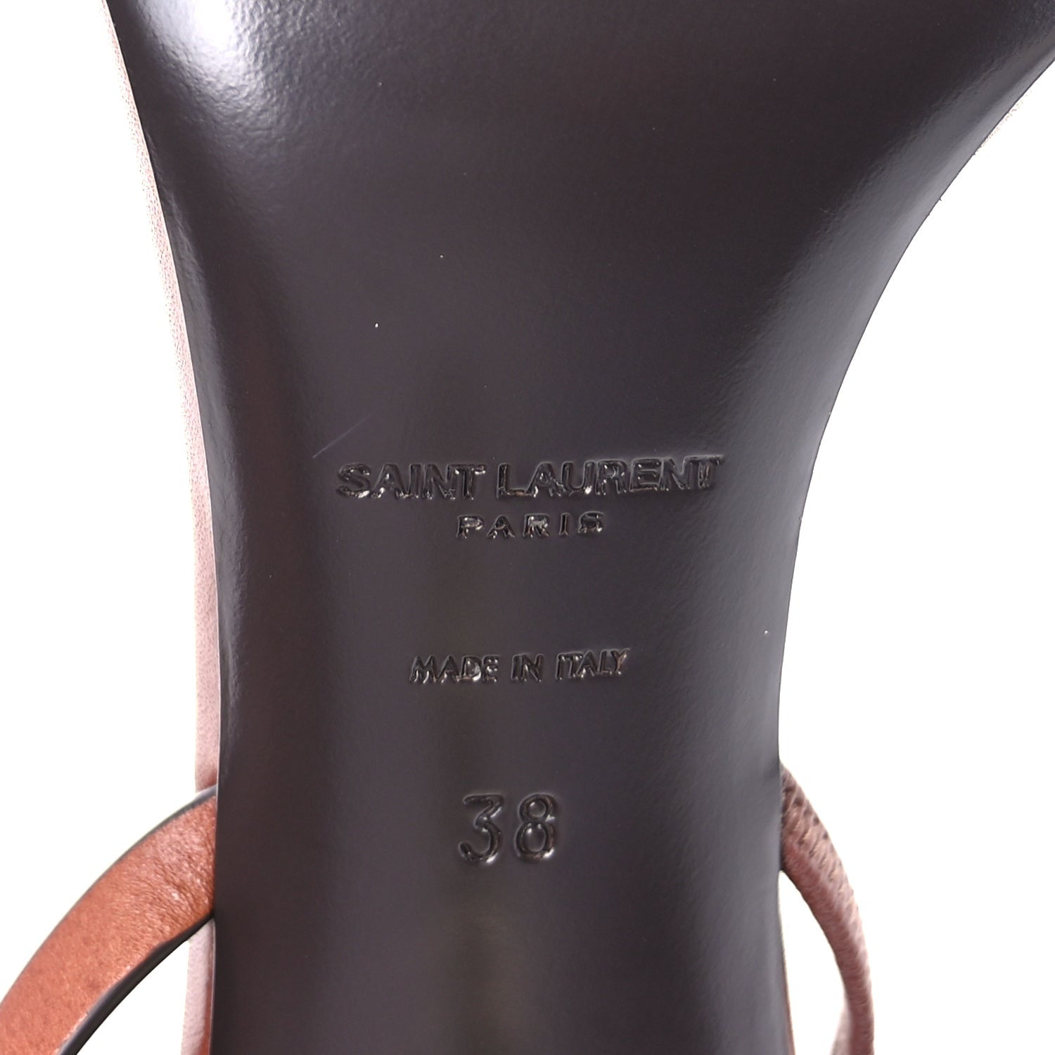 Saint Laurent Calfskin Opyum Slingback Sandals 38 Caramel 8 of 9