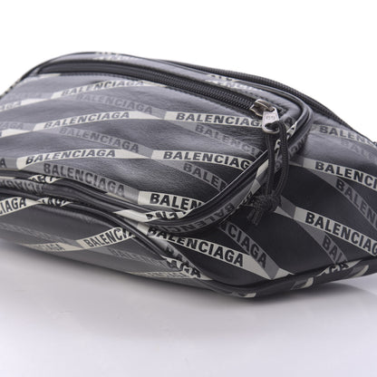 Balenciaga Smooth Calfskin Losange Monogram Explorer Belt Bag Black Grey 7 of 10