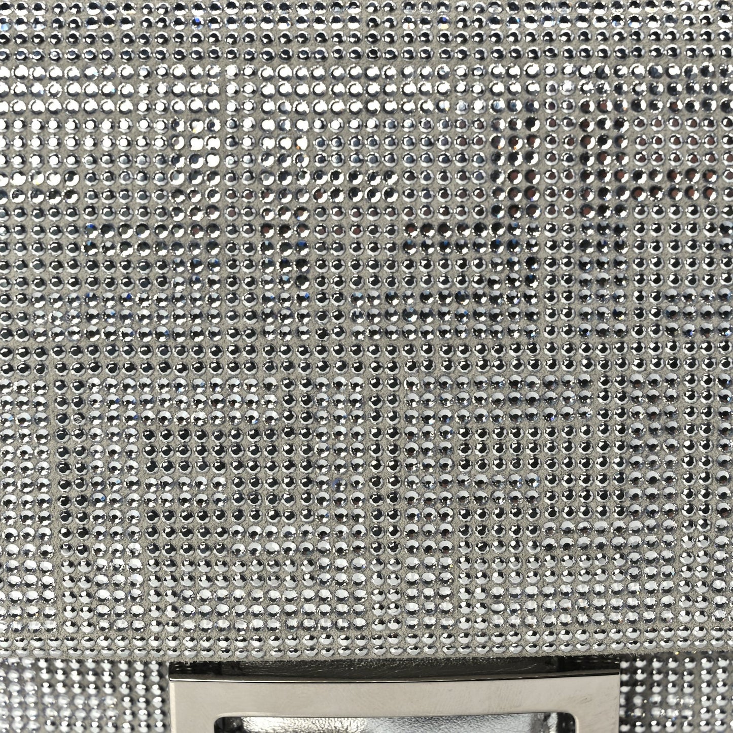 Crystal Vitello Laminato FF Medium Baguette Crystal Argento