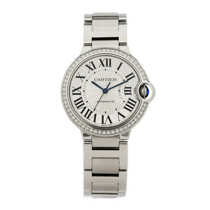 Cartier Stainless Steel Diamond Bezel 36mm Ballon Bleu De Cartier Automatic Watch 1 of 6