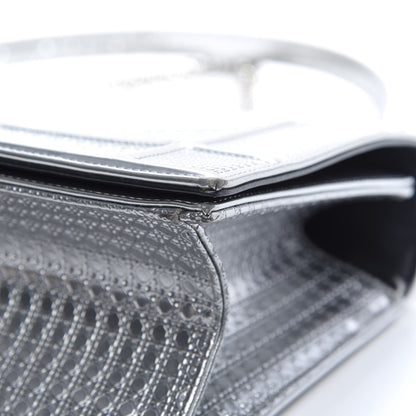 Christian Dior Metallic Patent Micro-Cannage Medium Diorama Flap Bag Silver 7 of 14