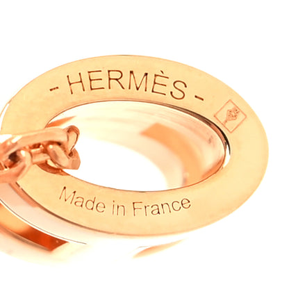 Hermes Lacquered Rose Gold Mini Pop H Pendant Necklace White 5 of 6