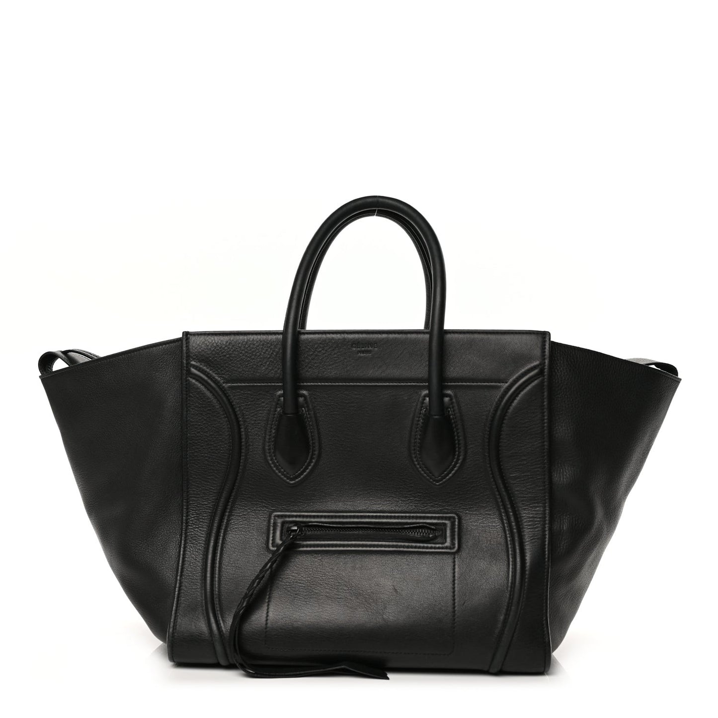 Supple Calfskin Large Phantom Luggage Black