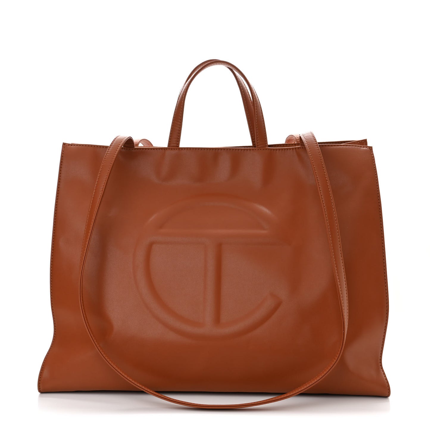 Vegan Leather Large Shopping Bag Tan