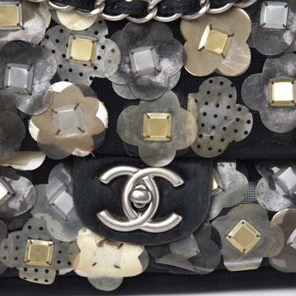 Chanel Nylon Camellia Medium Flap Black 10 of 11