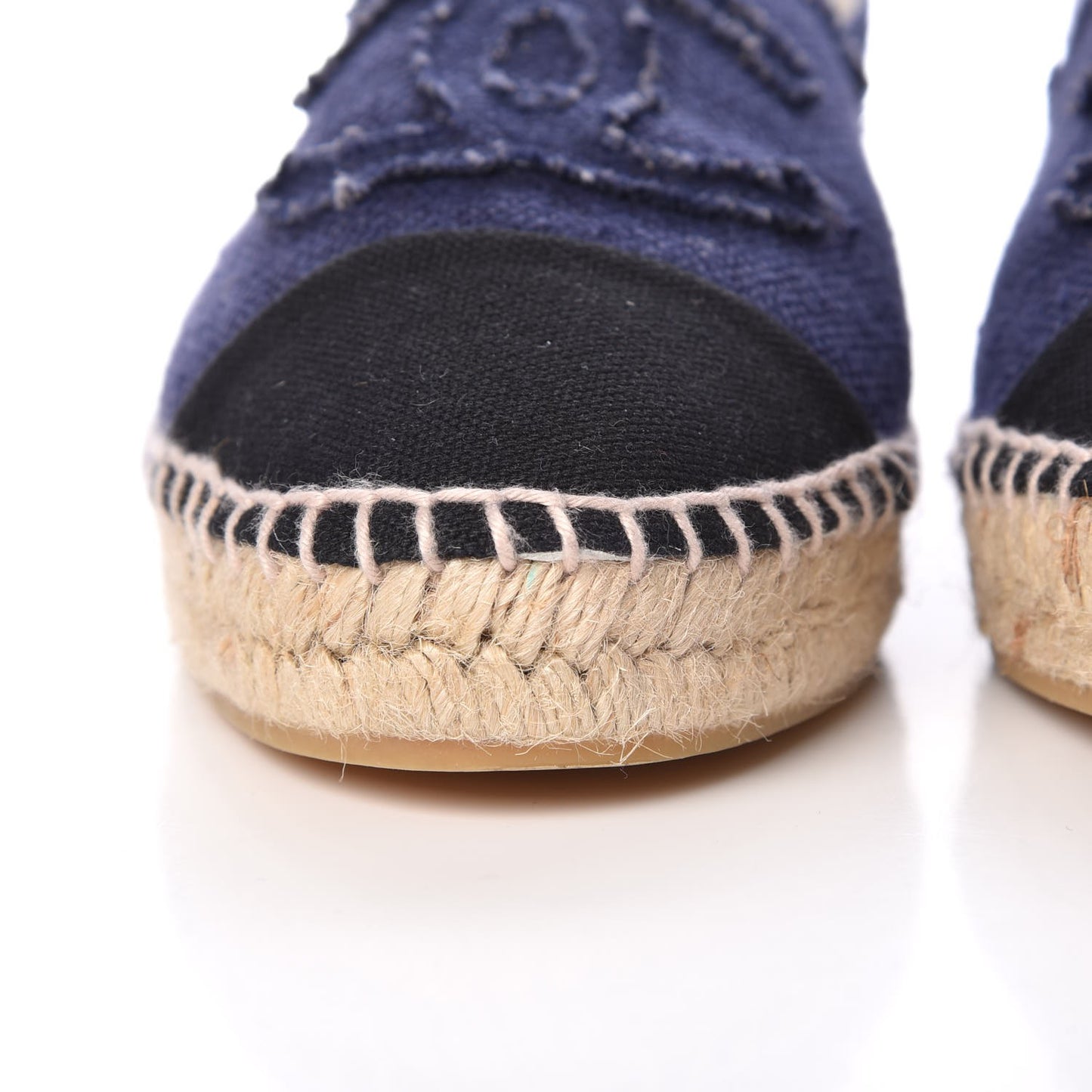 Linen CC Espadrilles 38 Blue Black